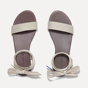 Rothy’s The Wrap Sandal UNOPENED in Sandcastle Cream & White, 9M, NIB, Not Worn